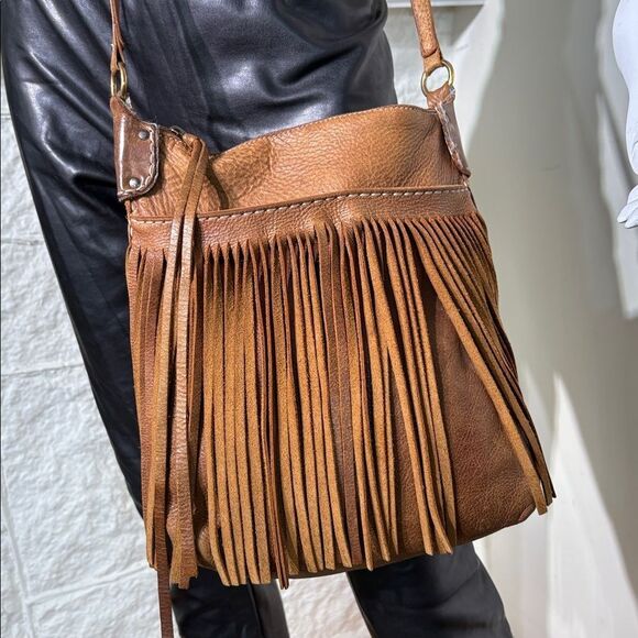 Roots The Hippie Tribe Leather Boho Tassel Braided Strap Vintage Crossbody Bag - Picture 5 of 15